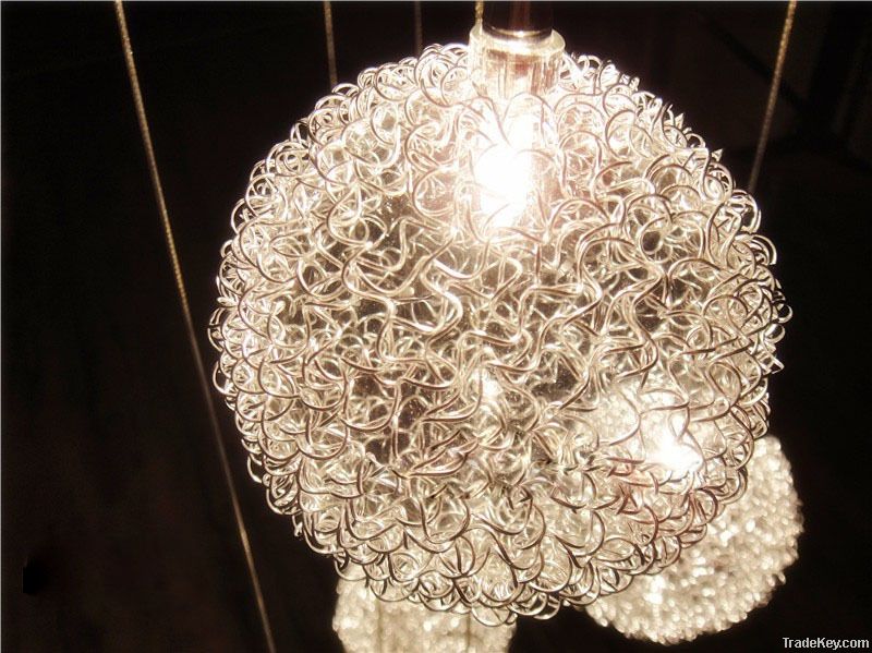 New Modern 10 Lights Aluminum Wire Glass Ball Chandelier Ceiling Penda