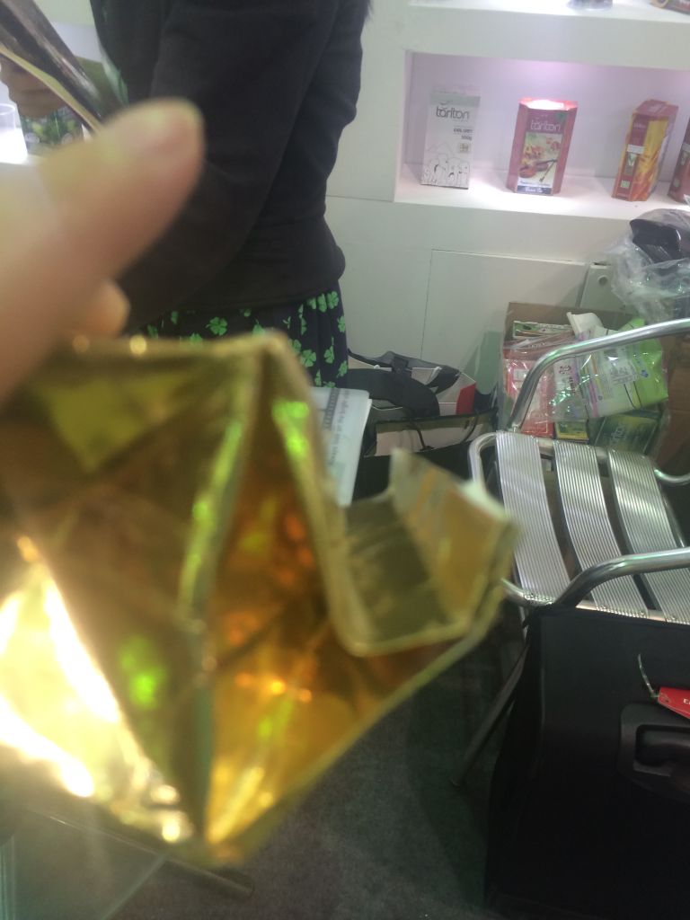 Golden paper tea/coffee bags