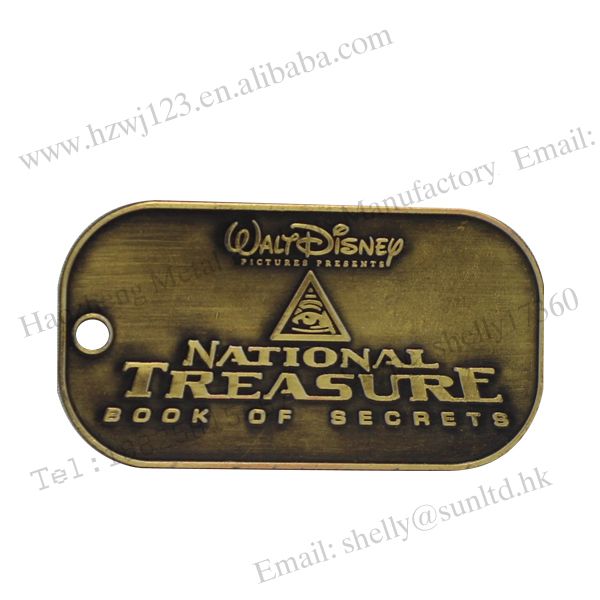 customized metal tag with embossed logo