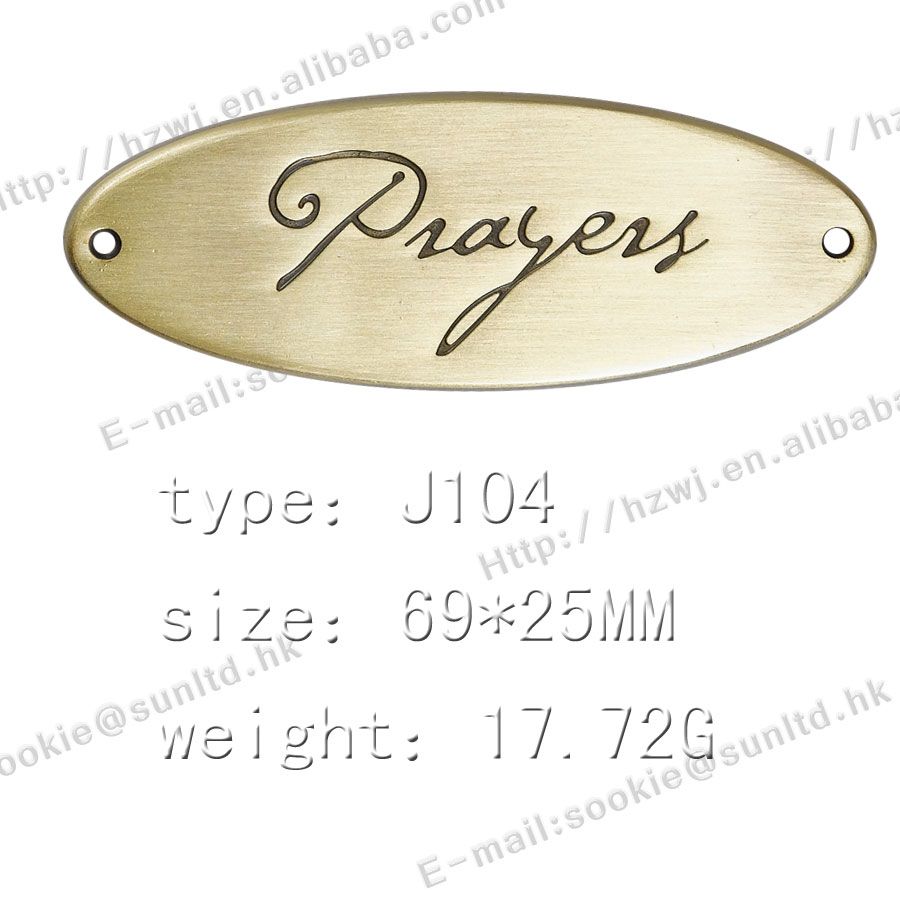 New designed metal labels and tags for handbags