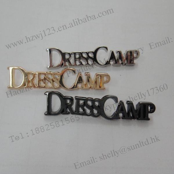 Gold Hollow Letter Metal Tags use for Handbag