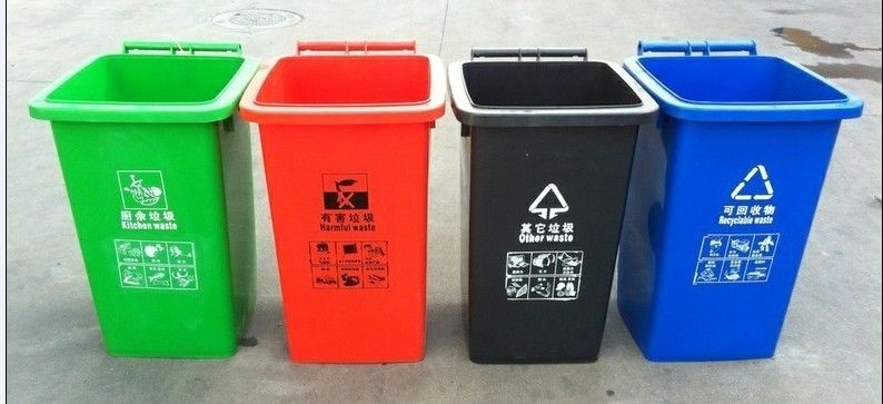 general outdoor plastic wheelie bin plastic waste bin plastic trash can with EN840