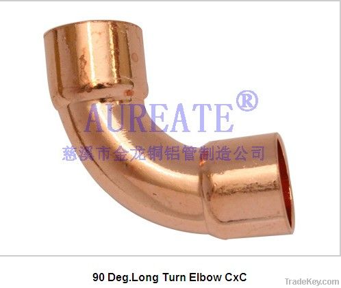 copper fittings 90 deg. long turn elbow C*C