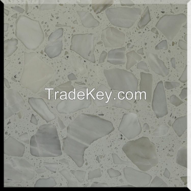 Artificial marble for flooring tiles