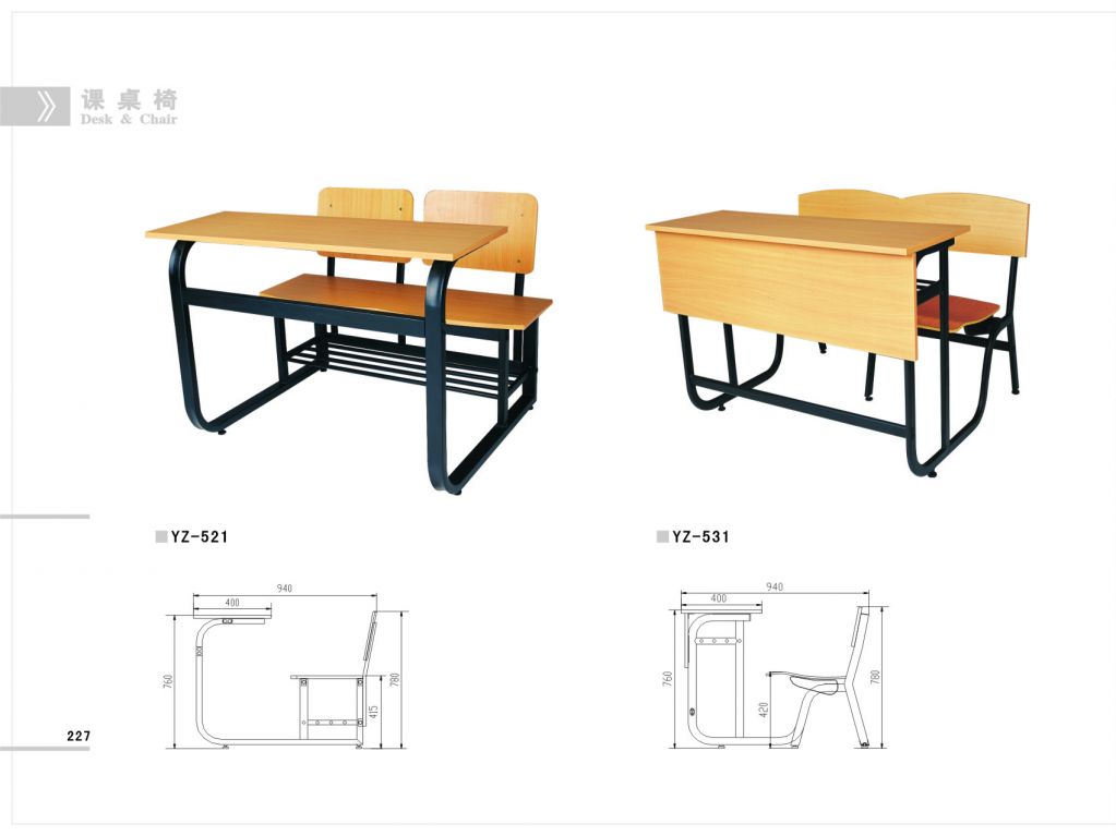Premium school furniture YZ-131R school desks & chairs