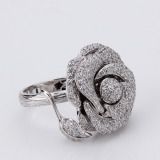 Rose shape 925 silver ring