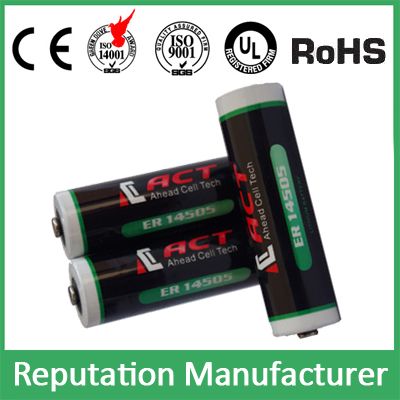 ACT 3.6v ER14505 Li-SOCL2 non-rechargeable  lithium battery