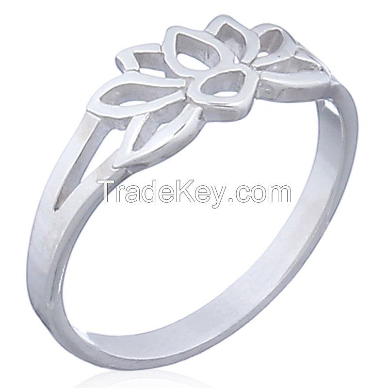 925 Sterling Silver Lotus Flower Ring