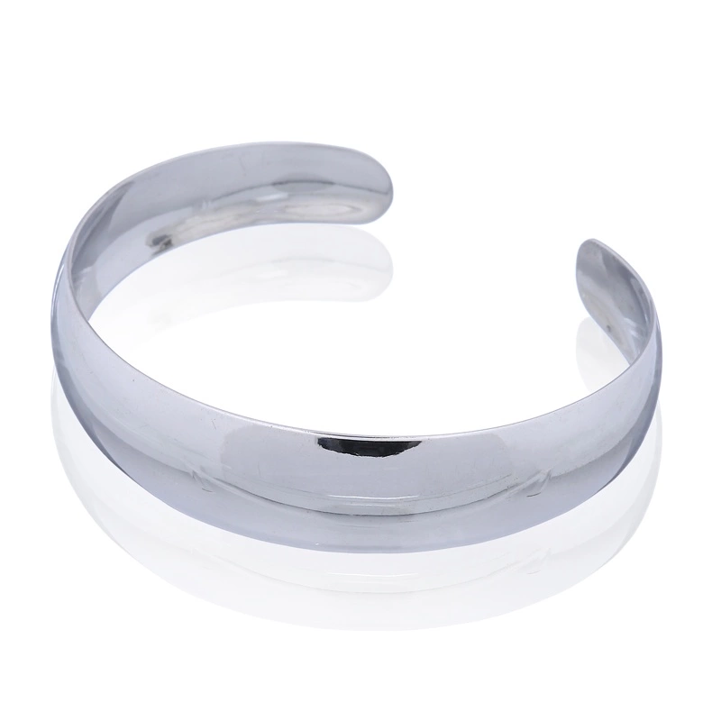 Polished 925 Sterling Silver Convex Bangle