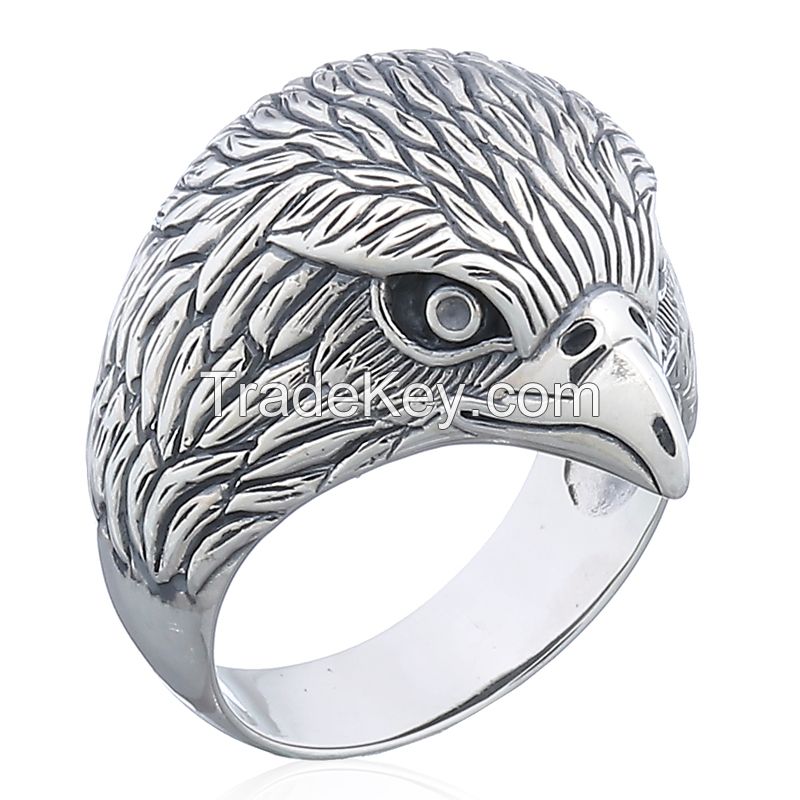 925 Sterling Silver Eagle Heard Ring