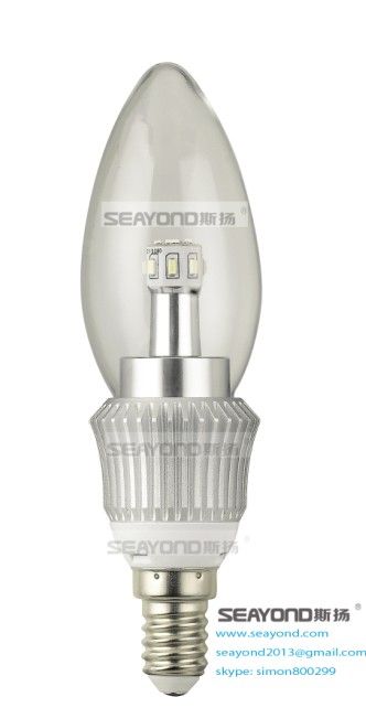led candle bulb, 360 degree glowing bulb, aluminum heat sink bulb
