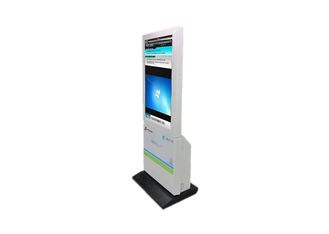 free standing queuing kiosk with receipt printer and card reader