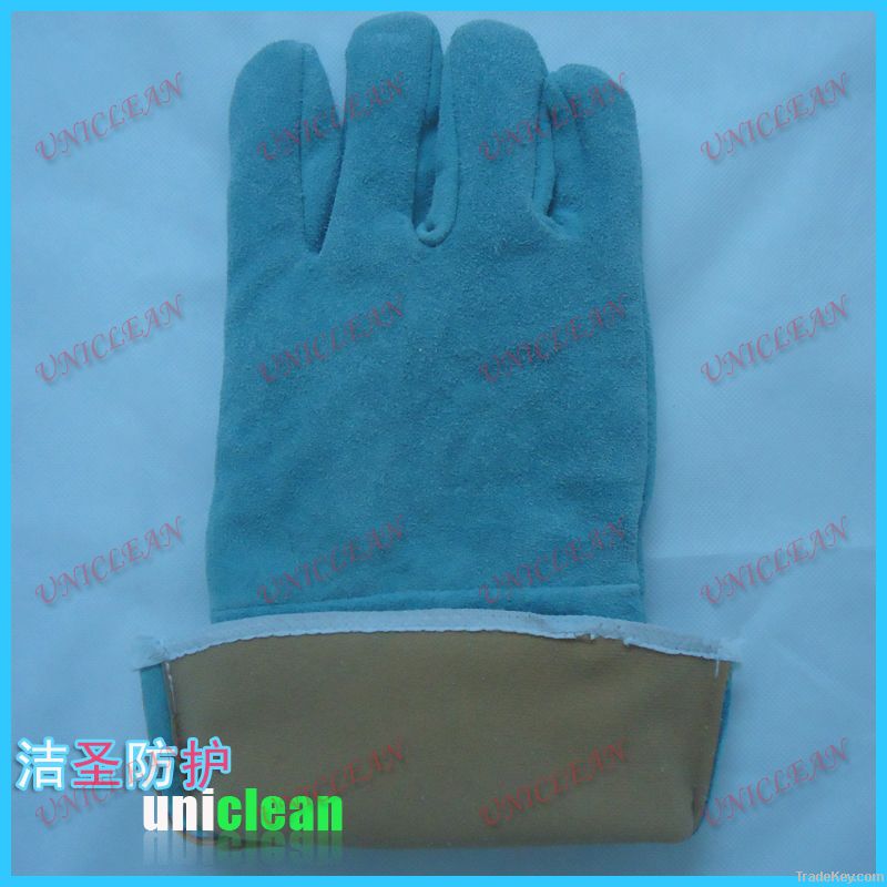 welding glove with full lining/leather welding glove