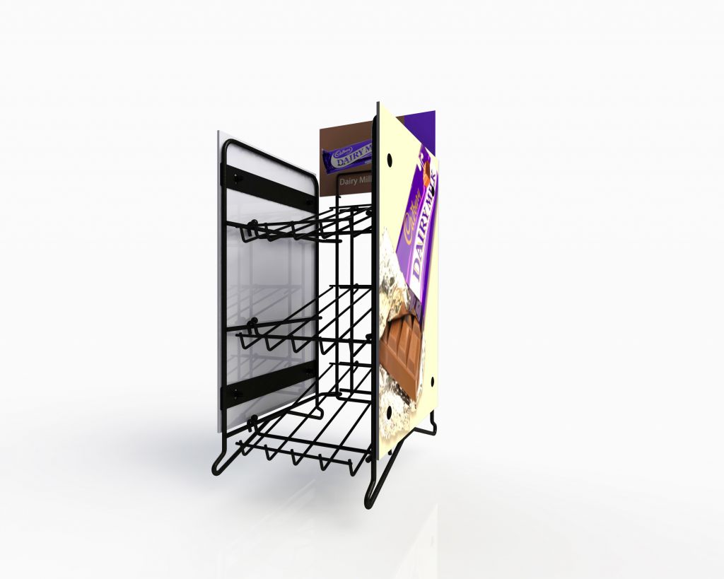 Counter top metal display rack