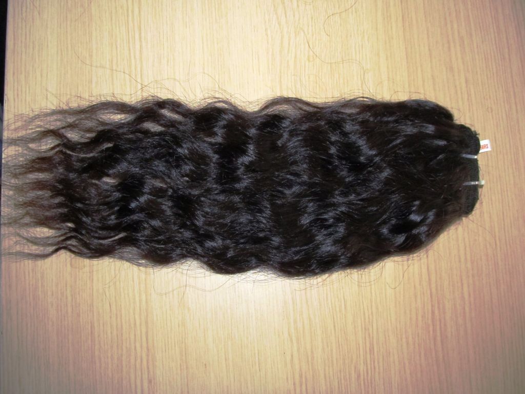 wavy double machine weft human hair