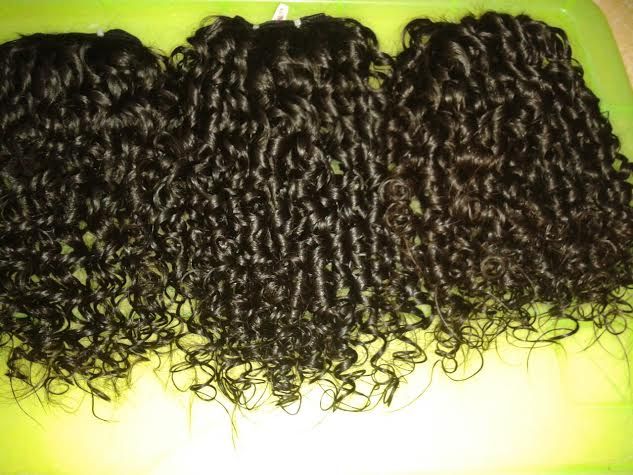 deep curly machine weft human hair