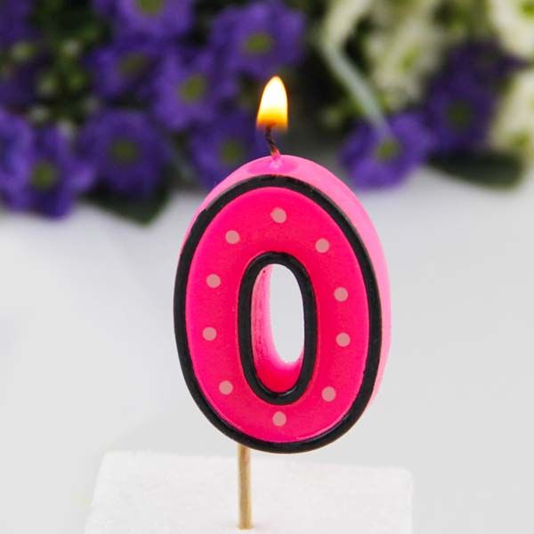 black edge colorful birthday number candles from 0-9 wholesale
