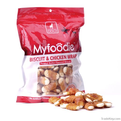 Myfoodie  All Natural Biscuit Chicken Wraps Dog Treats Chews 8oz