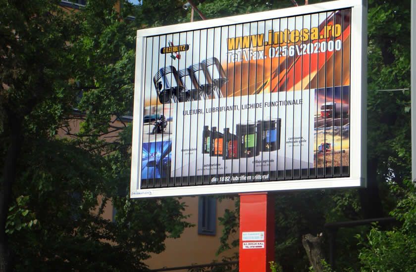 OOH advertising rotating prism billboard