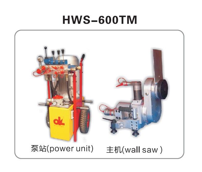 world famous HWS-600TM hydraulic concrete cutting wall saw machine