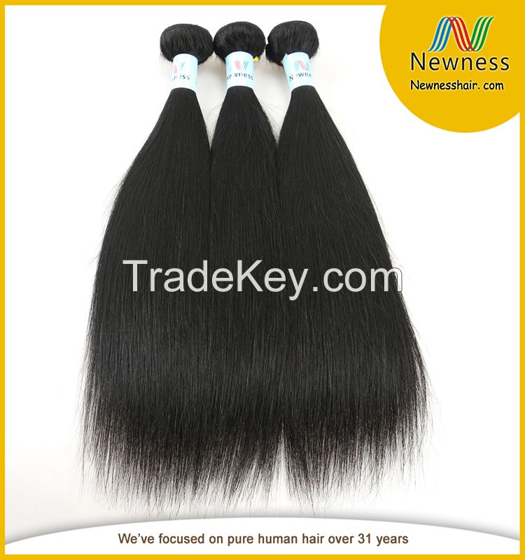 6A Brazilian virgin human hair straight soft tangle free, natural black human hair extension