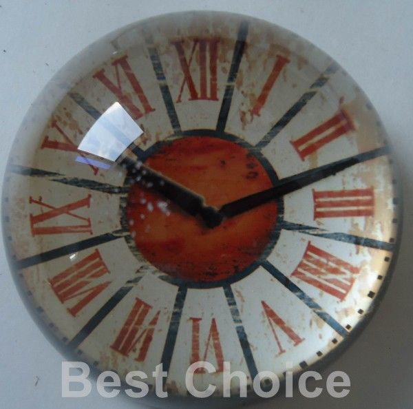 Clock Design Glass Domed Paperweight