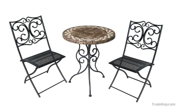 Patio Furniture Sets/3 PC Small Bistro Sets/Mosaic Garden Table