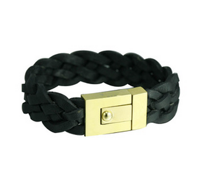 Stainless Steel Real Leather Bracelet N274