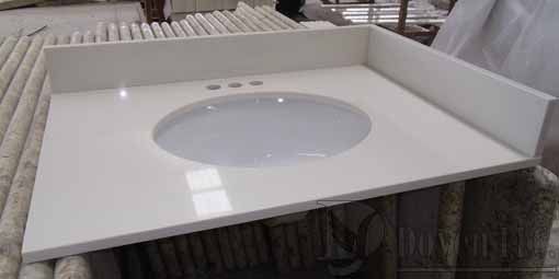 engineered marble vanity,white quartz countertop