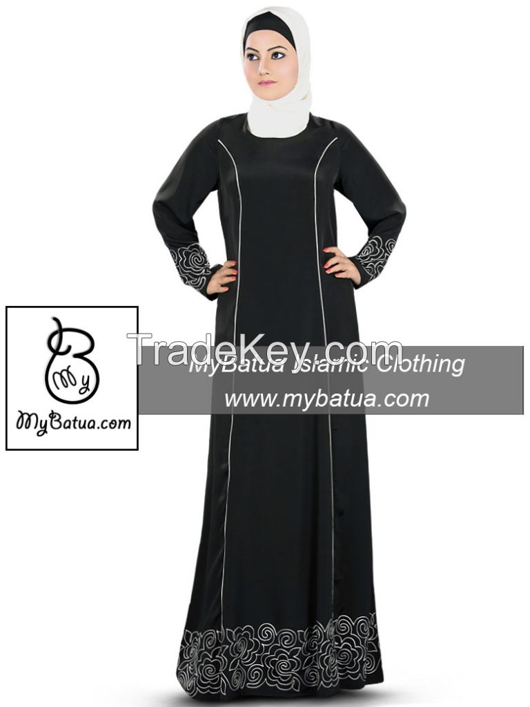 Raameen Embroidered Black Abaya
