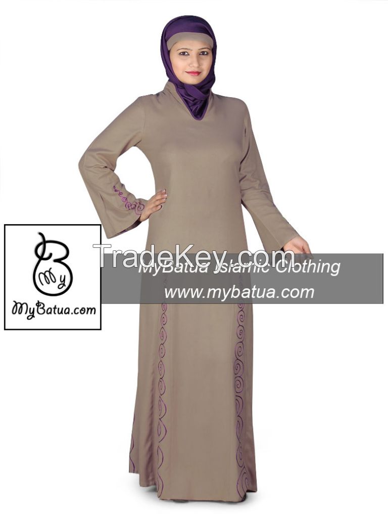 Panel Embroidered Rayon Abaya