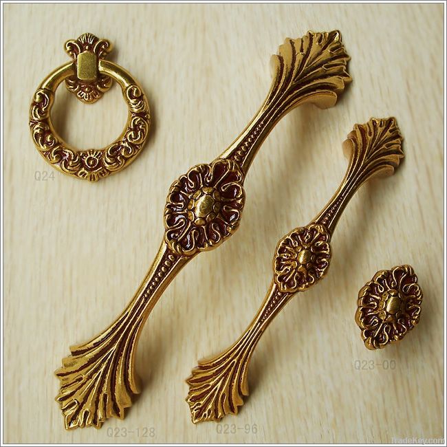 Golden antique copper European style door handle/drawer rural ambry