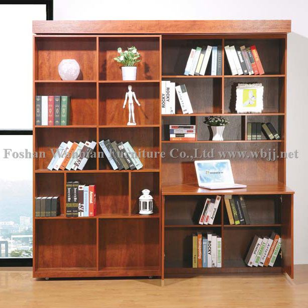 GS5012 wall bed with sliding bookcases and desk/ hidden bed/ murphy bed/ library bed/ melamine bed, MDF bed