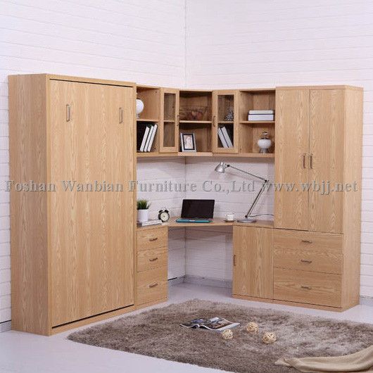 GE2002 wall bed set with desk/ hidden bed/ murphy bed/ library bed