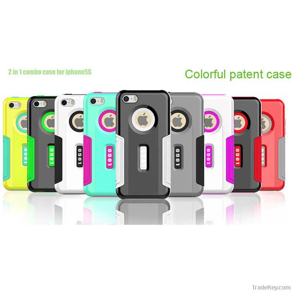 Fashion Design 2 in1 PC Silicone Combo case for iphone5/5s