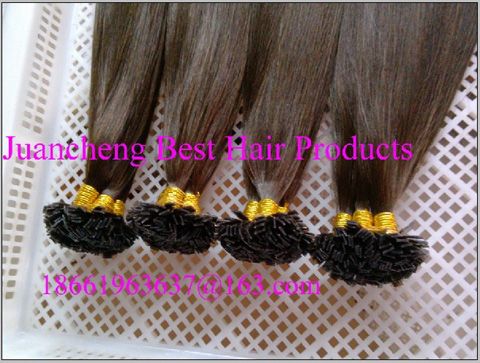 wholesale 100% remy human hair Brazilian flat-tip hair extension silky straight