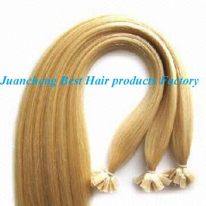 Flat tip pre-bonded human hair extension, 1.0g/pc in various colors and sizes  