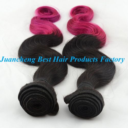 Wholesale hair weaving  ombre body wave 100% brazilian  hair weft