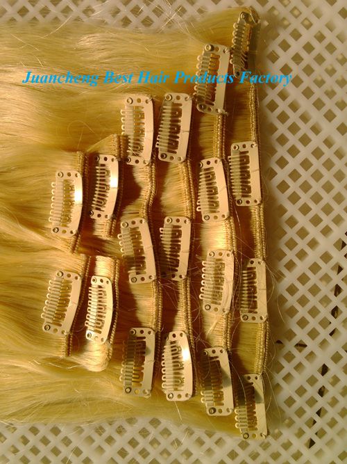 wholesale grade 5a cheap 100% virgin brazilian hair clip in hair extension  
