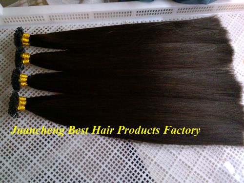 5a grade weaving virgin human remy hair  flat tip hair extension