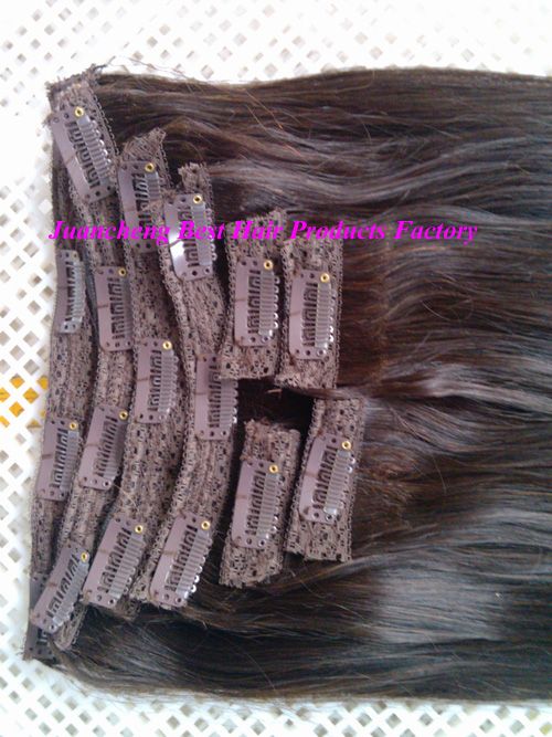 wholesale 5a natural color cheap 100% virgin brazilian clip in hair extension