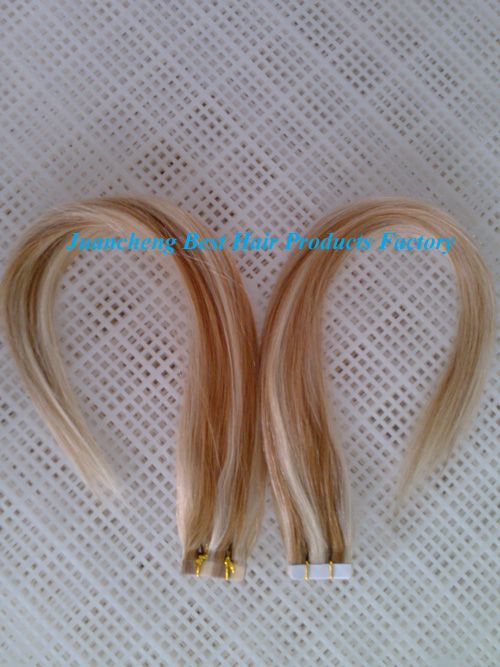 Top grade hot selling 100% virgin unprocessed brazilian tape hair extension  