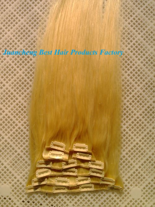 wholesale grade 5a cheap 100% virgin brazilian hair clip in hair extension  