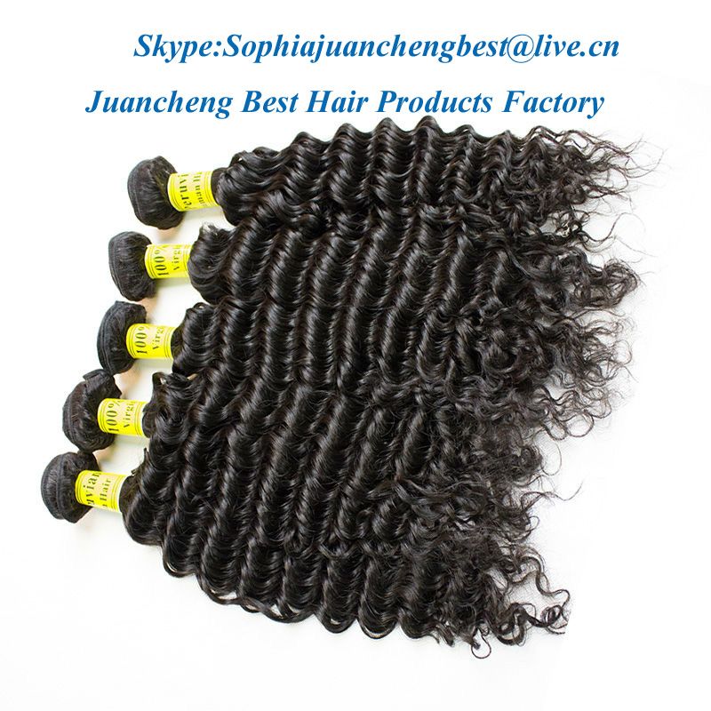 wholesale price grade 5A deep wave brazilian remy human hair weft