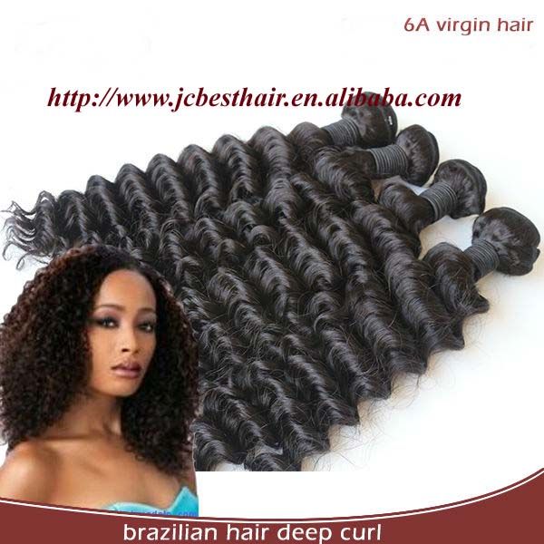 Wholesale Natural Color Top 5A  Deep Curly Virgin Indian Human Hair