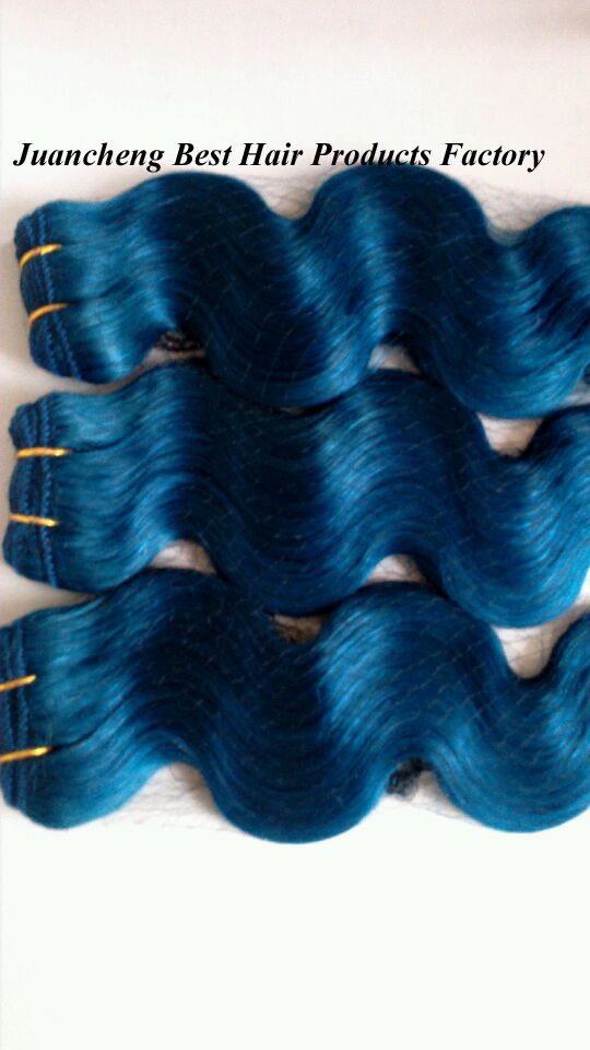 Wholesale FactoryPrice Blue# hair weave 100% Brazilian Human Hair Weft