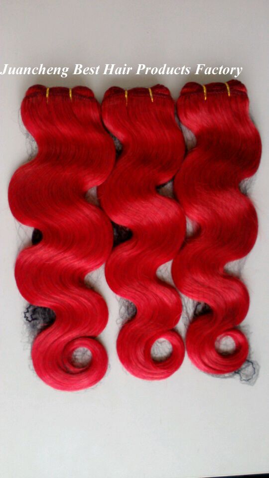 Wholesale Grade 5a Red 100% Unprocessed Virgin Brazilian Human Hair Weft
