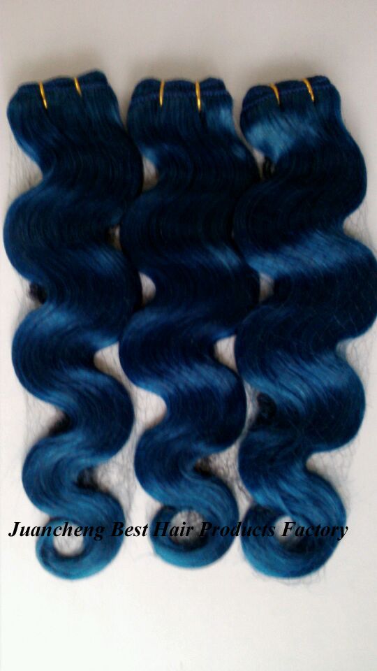 Wholesale FactoryPrice Blue# hair weave 100% Brazilian Human Hair Weft