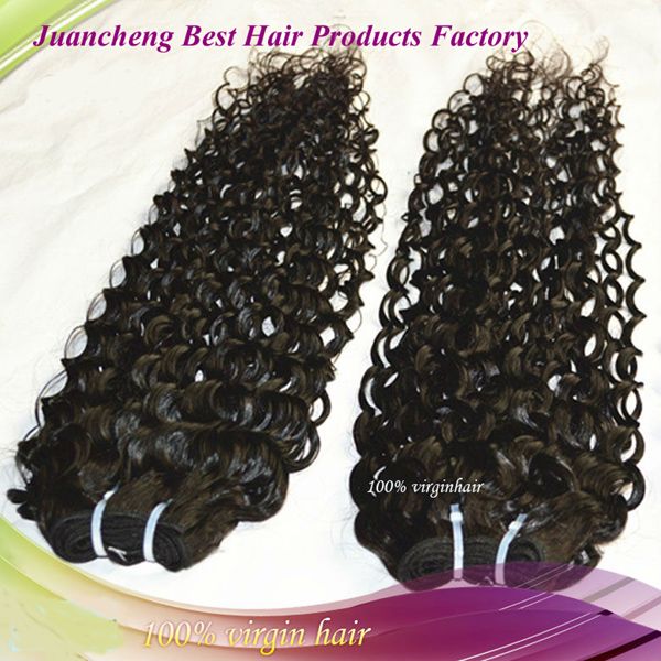 Wholesale cheap natural color water wave 100%  virgin brazilian hair weft