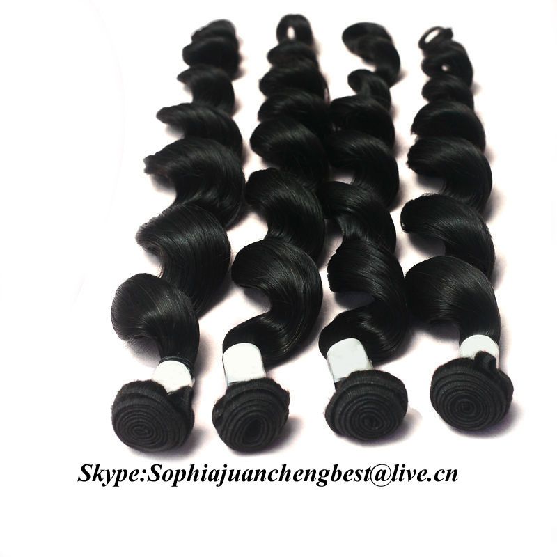 Wholesale Natural Color Loose curly 100% Peruvian Hair Weft